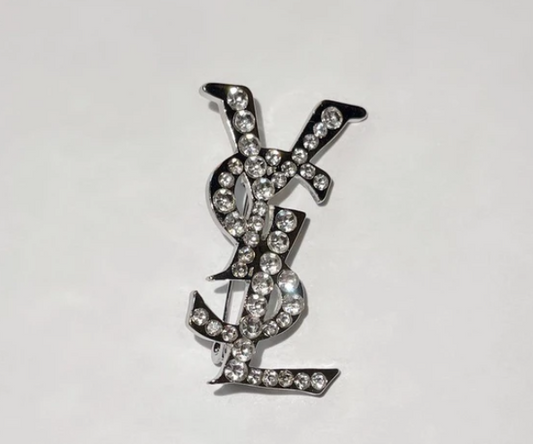 YSL Silver Brooch